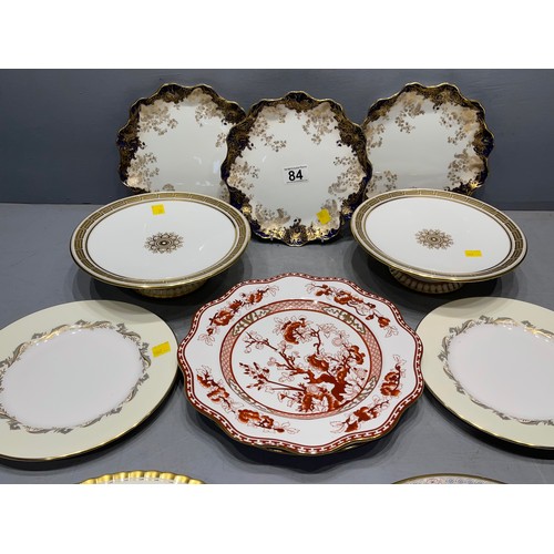 84 - Quantity cabinet/dresser plates/comports doulton, minton etc