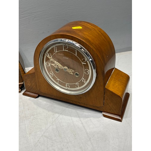 88 - 3 Oak mantle clocks