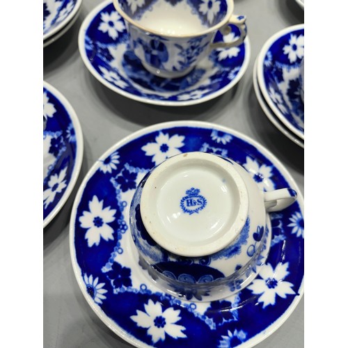 105 - Hilditch & son blue & white part tea set eskimo child 25 pieces