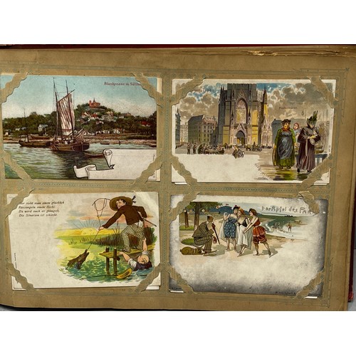 119 - Late Victorian German postcard album with postcards