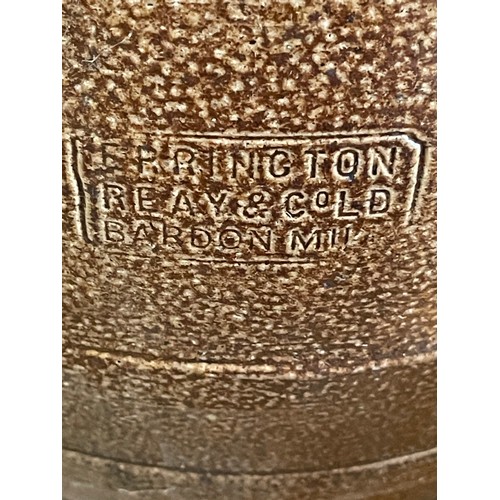 162 - Stoneware pot with lid F.P rington reay & cold bardon mill