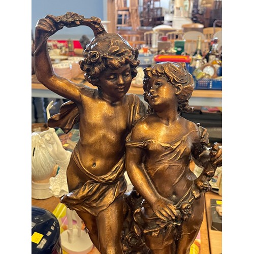 177 - French sculpture of 'girl' & 'boy'