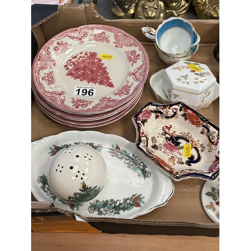 196 - Box collectable pottery masons spode Wedgwood etc