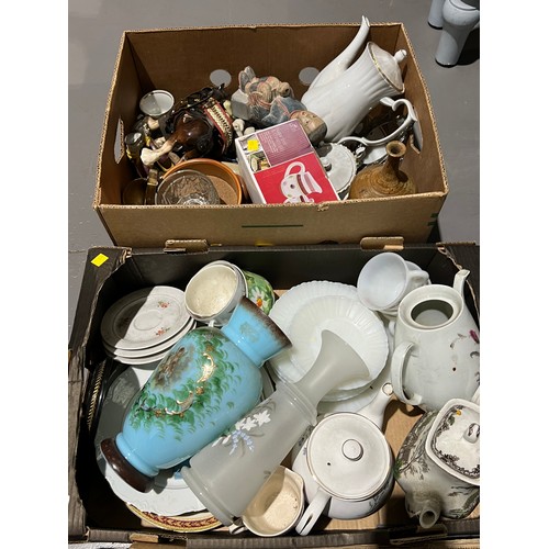 217 - 3 Boxs of pottery to include glass ware etc