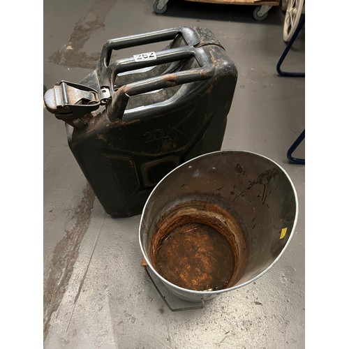 262 - Army fuel can + bucket