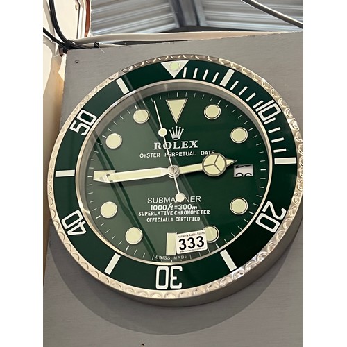 333 - Rolex dealer wall clock working