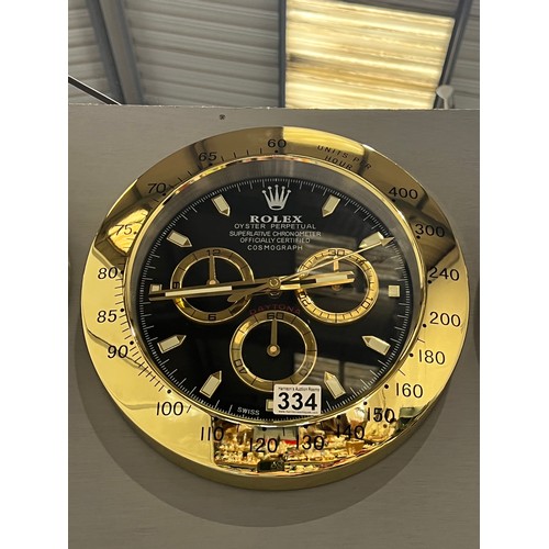 334 - Rolex dealer wall clock working