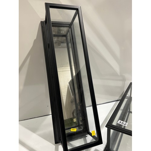 352 - 2 Long glass display cabinets