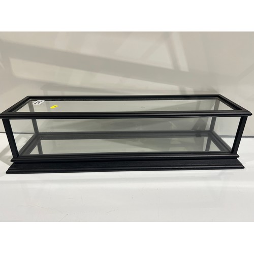 352 - 2 Long glass display cabinets