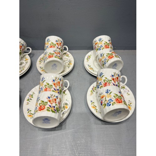 357 - 12 piece coffee cups & saucers aynsley 'cottage garden'