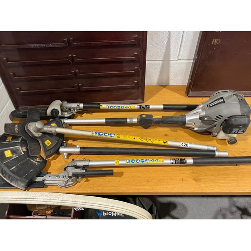 420 - Titan petrol multi tool, hedge cutter etc