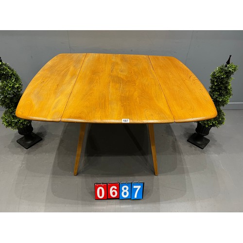 687 - Blonde ercol drop leaf table