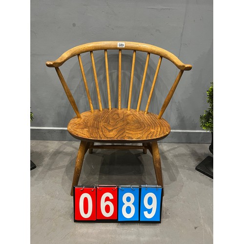 689 - Blonde ercol cow horn chairs