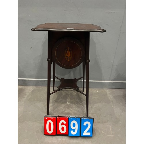 692 - Art nouveau inlaid mahogany cake stand table (rare model)