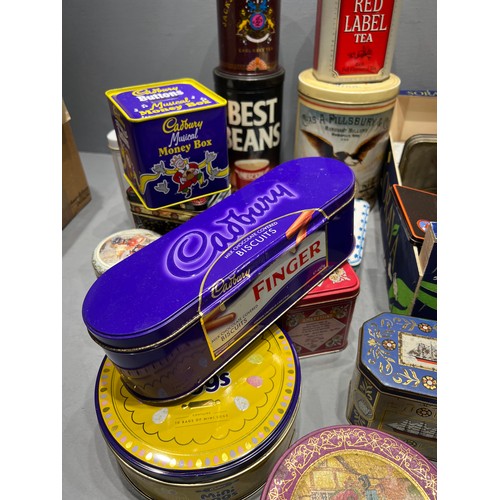 7 - 2 Boxes assorted tins american English etc