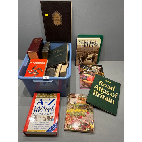 55 - Box + bag vintage books