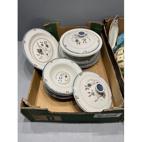 63 - 2 Boxes pottery royal doulton lossol ware etc