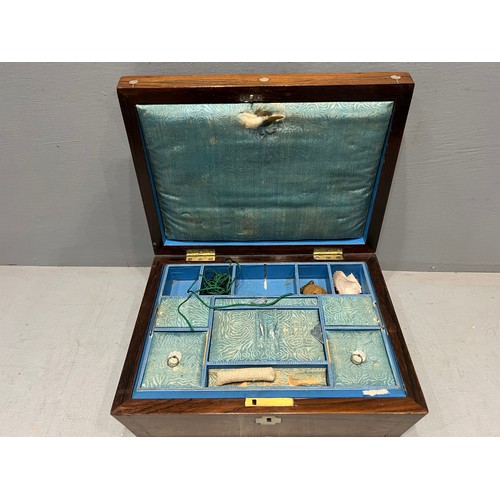 66 - Victorian mother pearl inlay sewing box