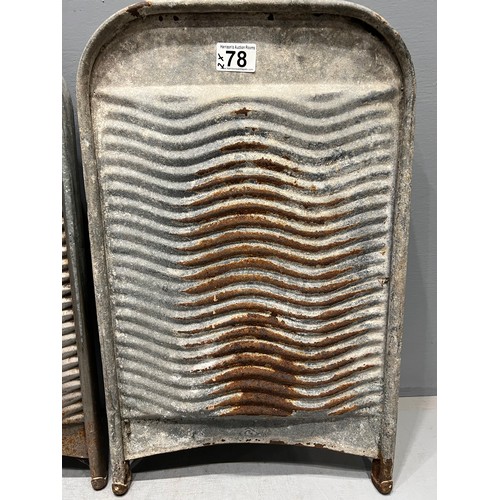 78 - 2 Galvanized 40's wash boards