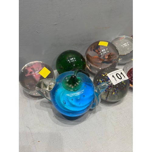 101 - Quantity glass paperweights