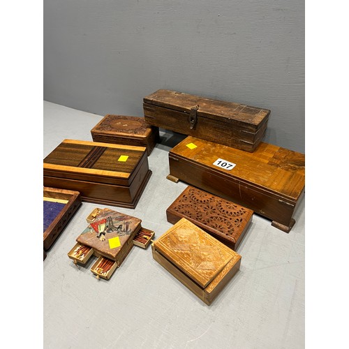 107 - Quantity wooden boxes