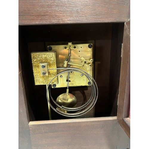 122 - Walnut cased mantle clock & key