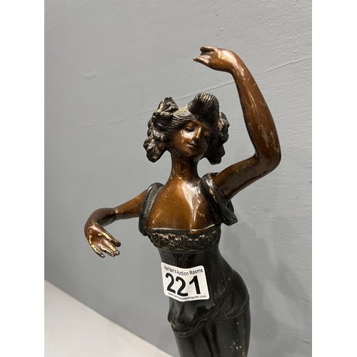 221 - Early 20th century original bronze lady figure (signed)