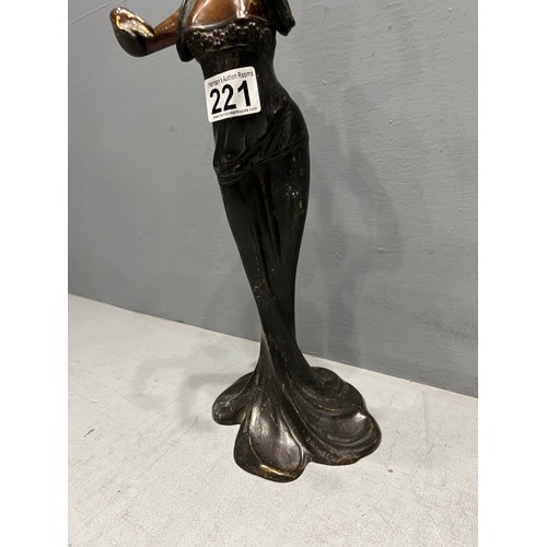 221 - Early 20th century original bronze lady figure (signed)