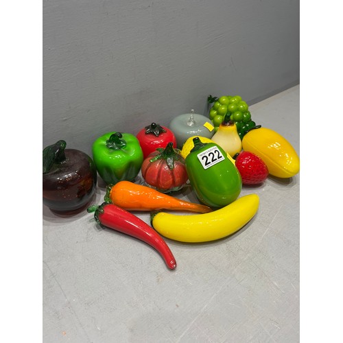 222 - Collection of glass fruit & vegetables