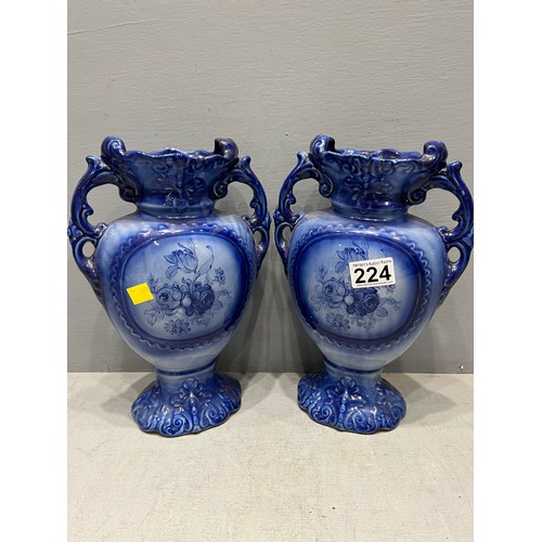 224 - Pair of staffordshire vases