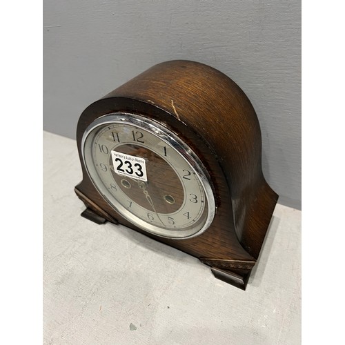 233 - Smith enfield oak mantle clock