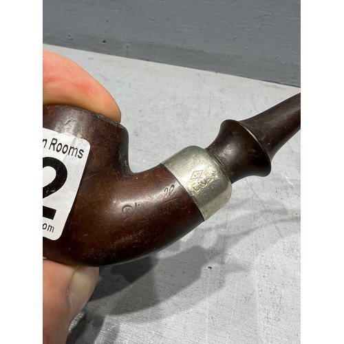 312 - Silver rimmed pipe + 1 other pipe