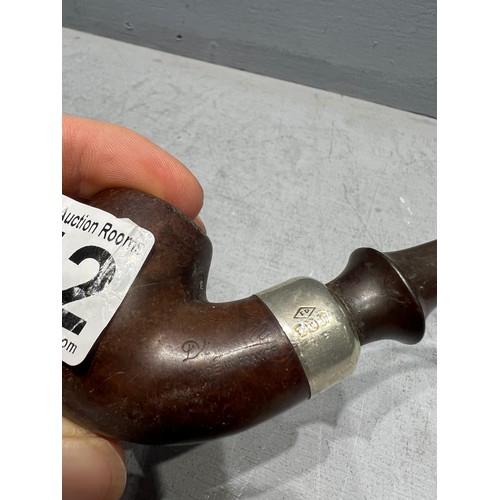 312 - Silver rimmed pipe + 1 other pipe