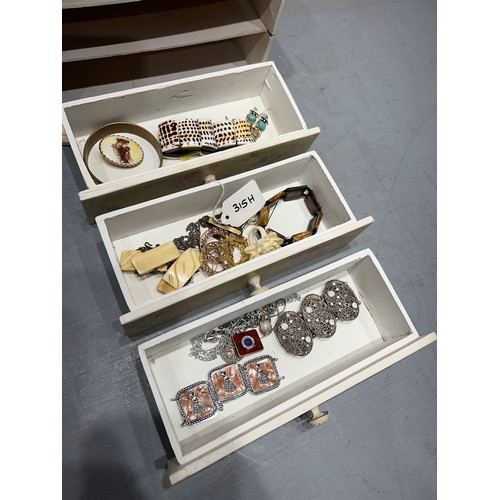 315H - Jewellery box + contents