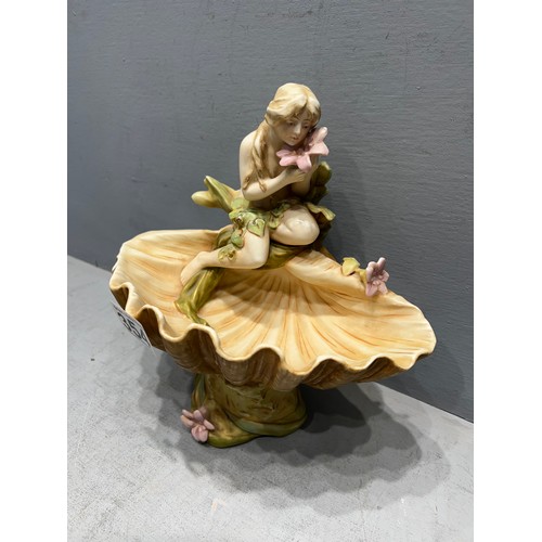 354 - Royal dux figurine of girl in a sea shell