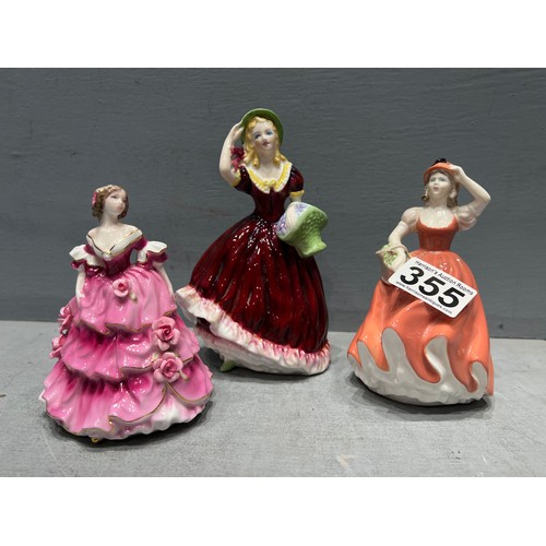 355 - 3 Coalport figures