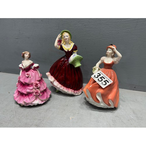 355 - 3 Coalport figures