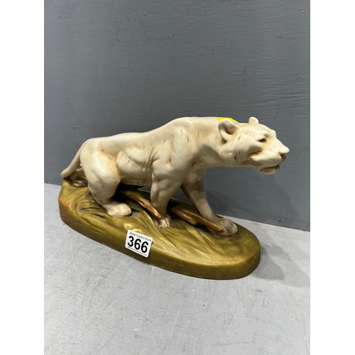 366 - Large royal dux art nouveau centre piece 'lioness'