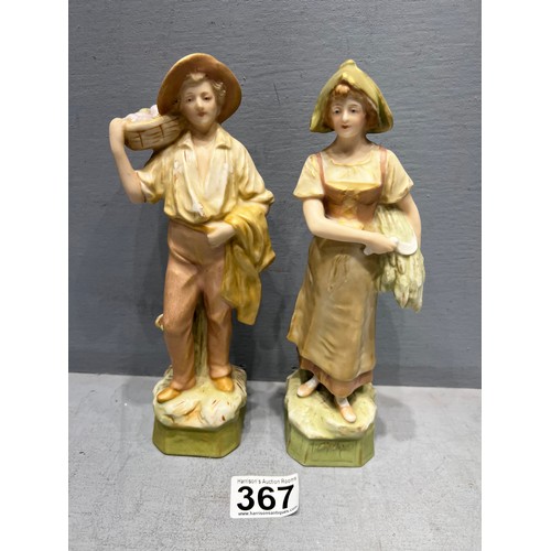 367 - Pair royal dux figurines farmer & wife