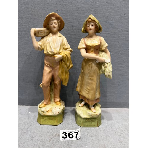 367 - Pair royal dux figurines farmer & wife