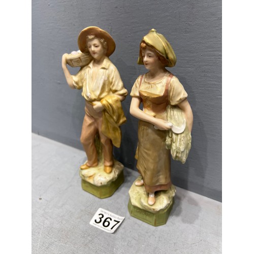 367 - Pair royal dux figurines farmer & wife