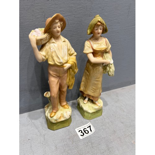 367 - Pair royal dux figurines farmer & wife