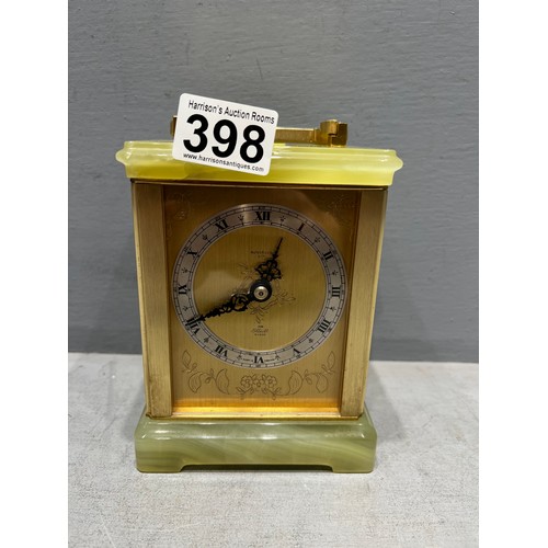 398 - Green onyx Elliot carriage clock