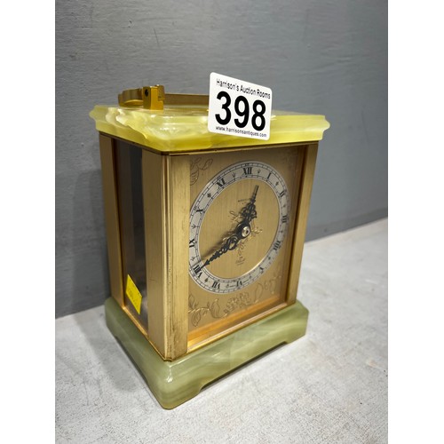 398 - Green onyx Elliot carriage clock