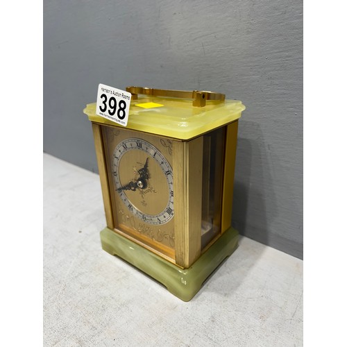 398 - Green onyx Elliot carriage clock