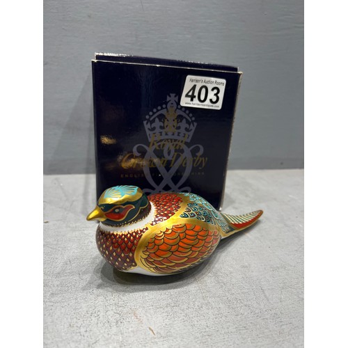 403 - Royal crown derby woodland pheasant boxed