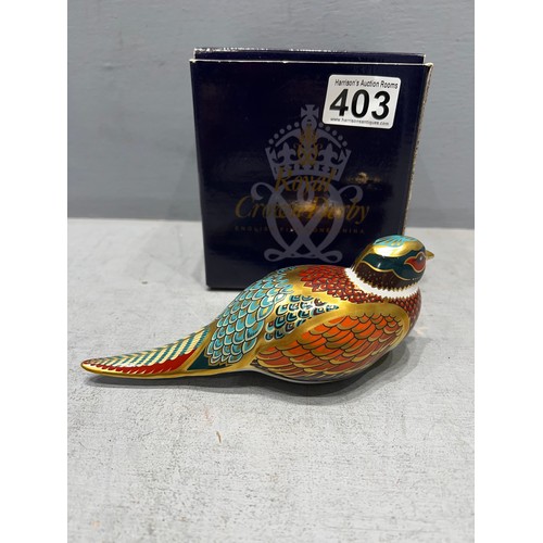 403 - Royal crown derby woodland pheasant boxed