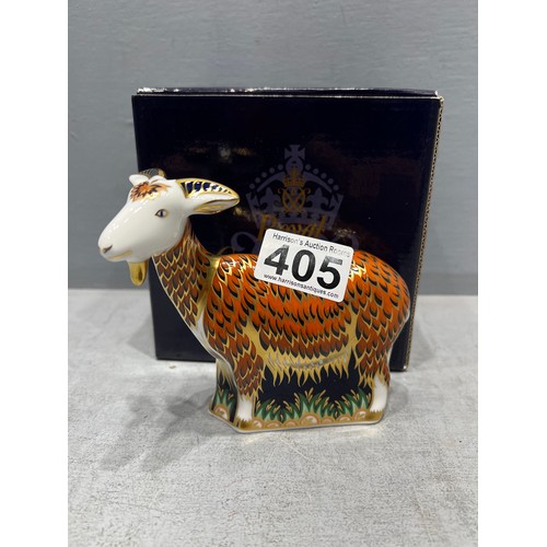 405 - Royal crown derby nanny goat gold stopper boxed