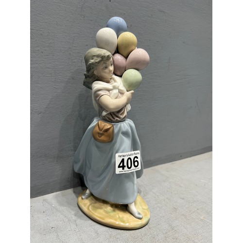 406 - Lladro figurine girl with balloons