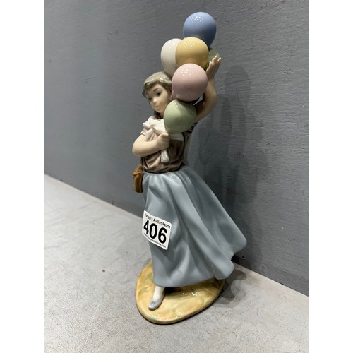 406 - Lladro figurine girl with balloons